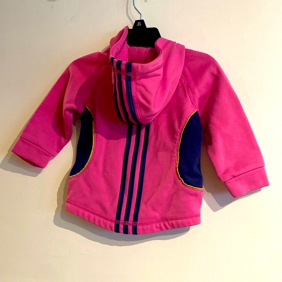 ADIDAS Baby Girl Pink Hoodie w/ Gold & Blue Accents!!! 12 months! - Picture 4 of 9